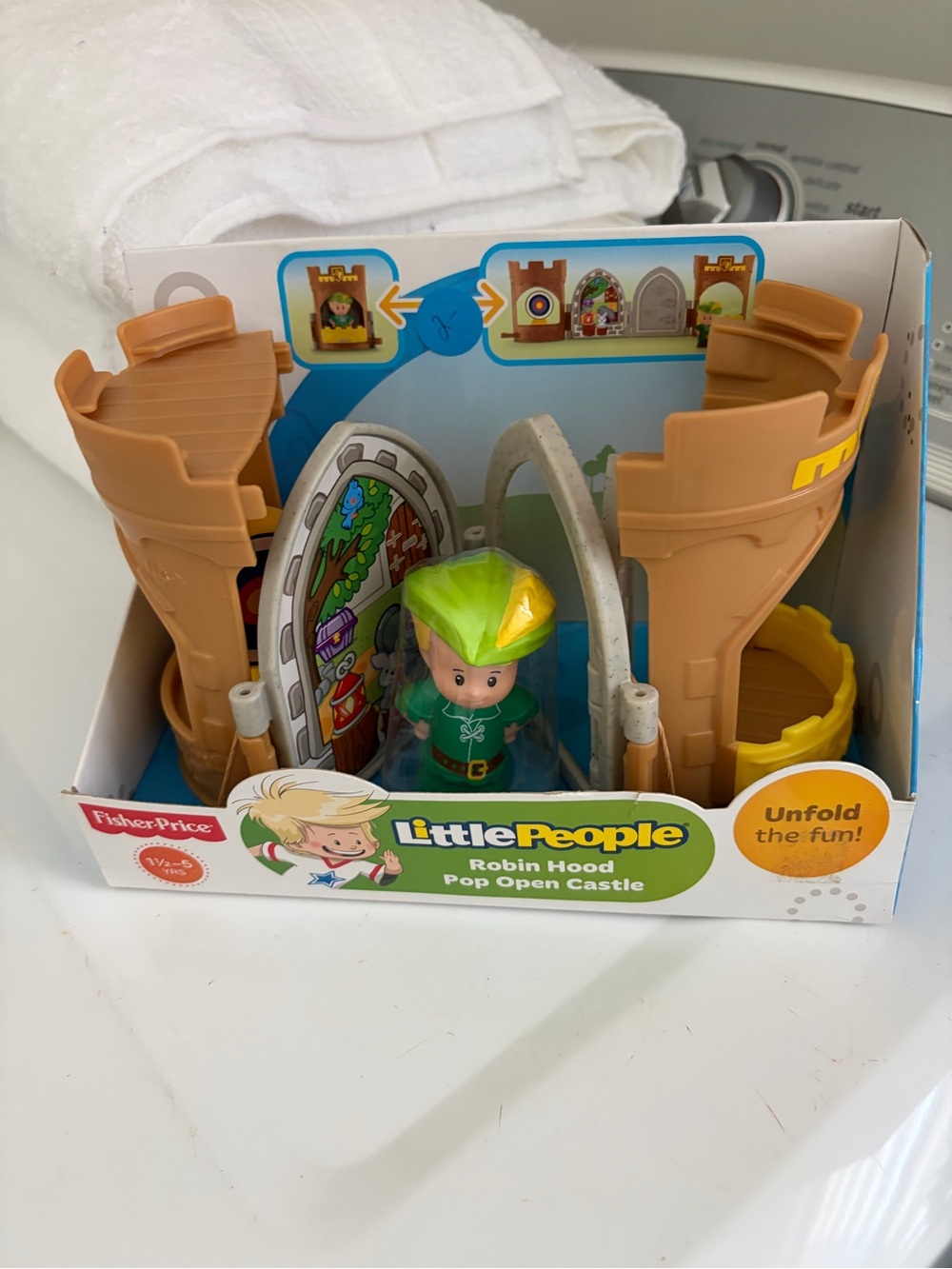 Fisher-Price Little People Robin Hood Pop Open Castle - Green and Tan